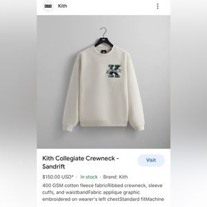 Kith collegiate crewneck